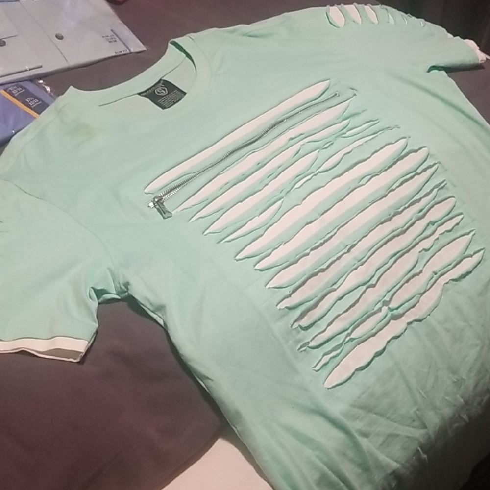 Mens aqua 80s Shirt